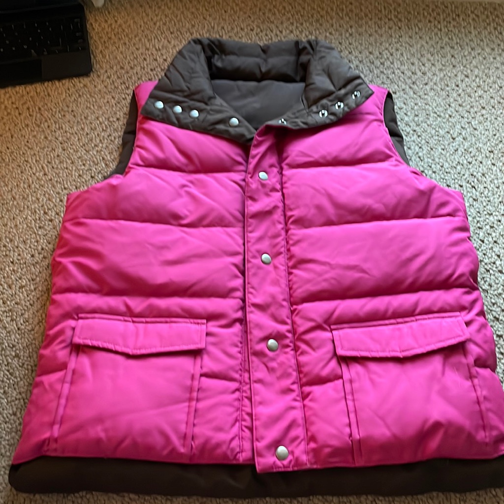 Juicy Couture Viva La Juicy Pink  Brown Puffer Vest SM